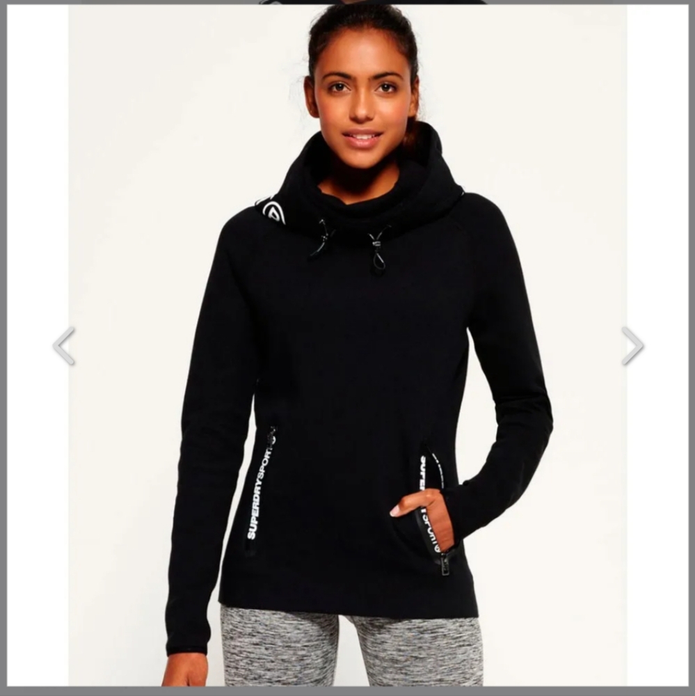 Superdry Gym Tech Cowl Hoodie 2xs Black